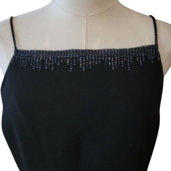 Vintage Ann Taylor Beaded Black Wool Dress Size 6 Petite - Picture 2 of 6